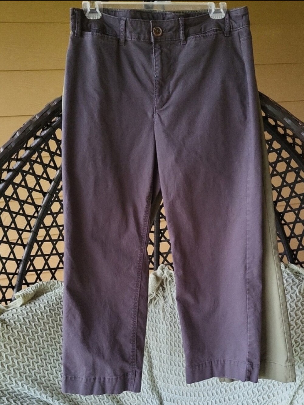 GRAY High Waist Crop Chino Wide Leg Pants